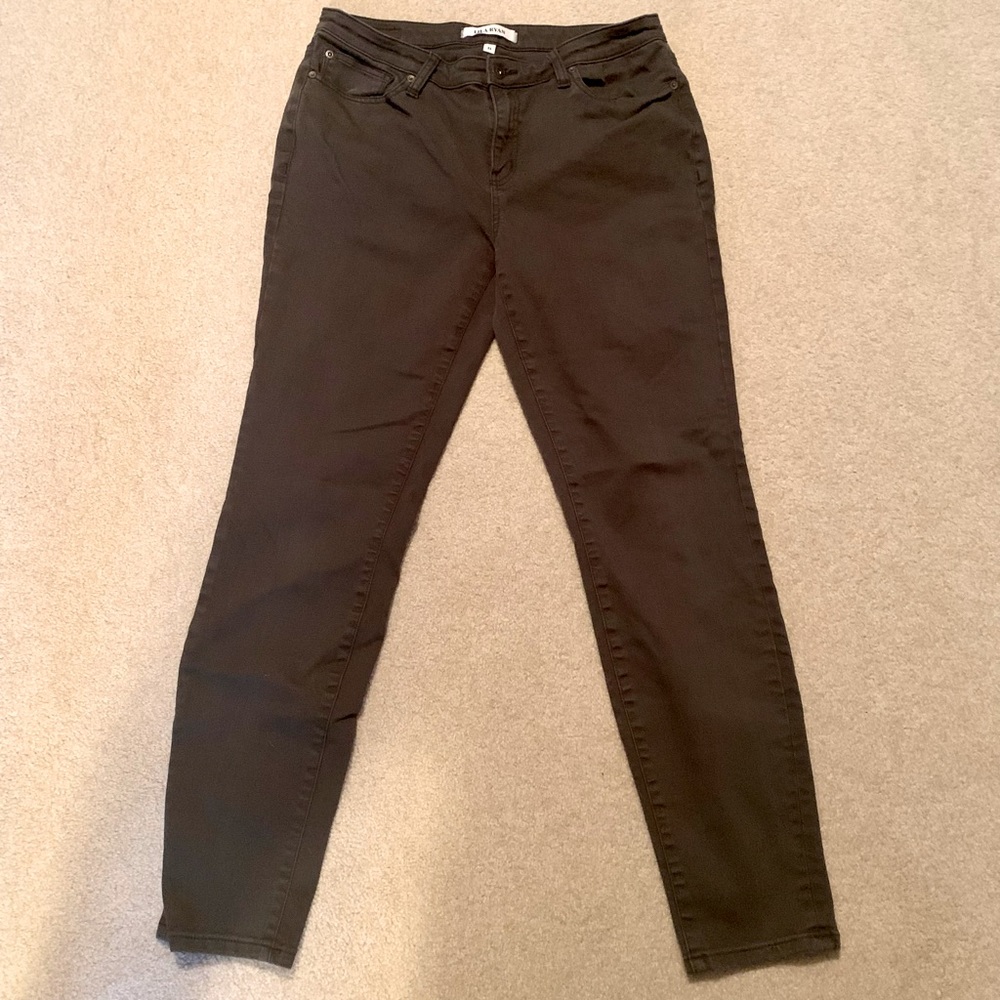 Skinny stretch jeans - army/olive green